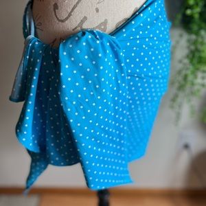 Land’s End Blue White Polka Dot Bathing Suit CoverUp Wrap Size Large/XL